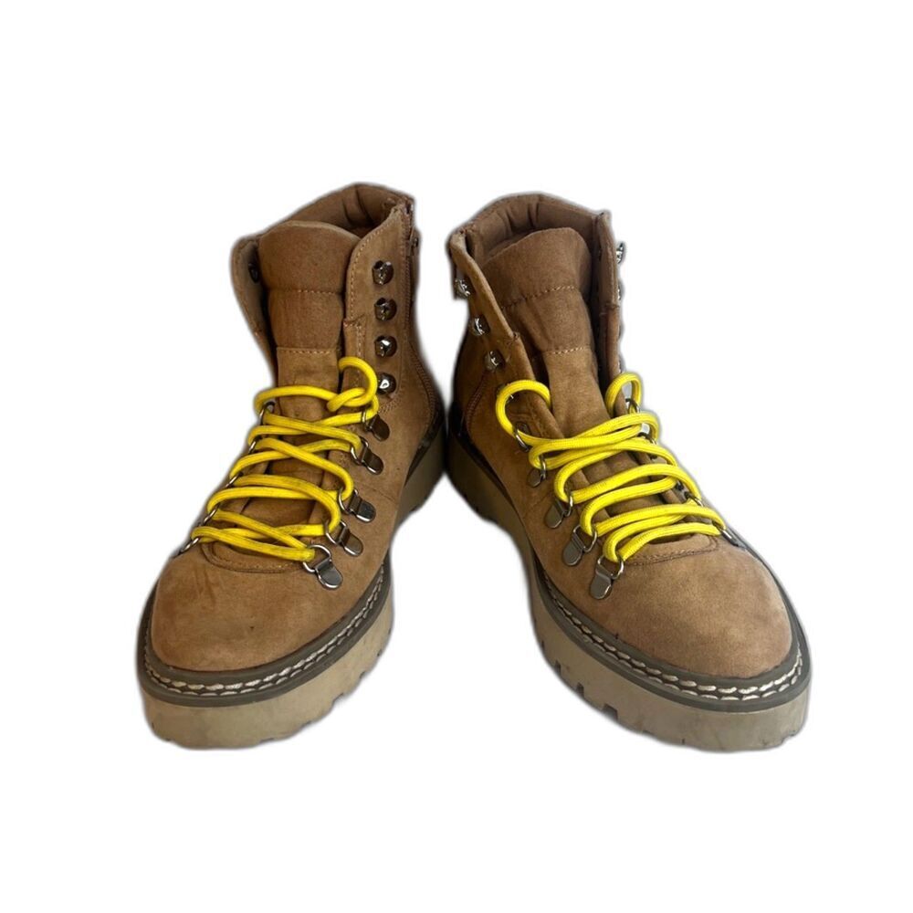 Madden Girl Tipperr Chestnut‎ Hiking Combat Carpenter Boot Contrast Laces 6.5M